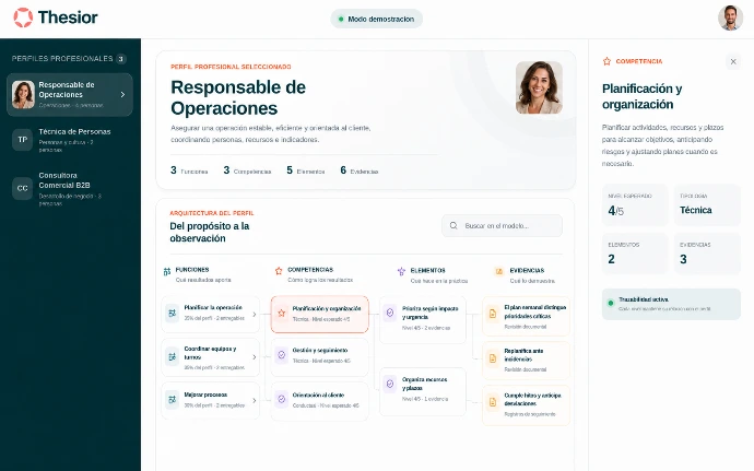 Detalle de competencias en los perfiles